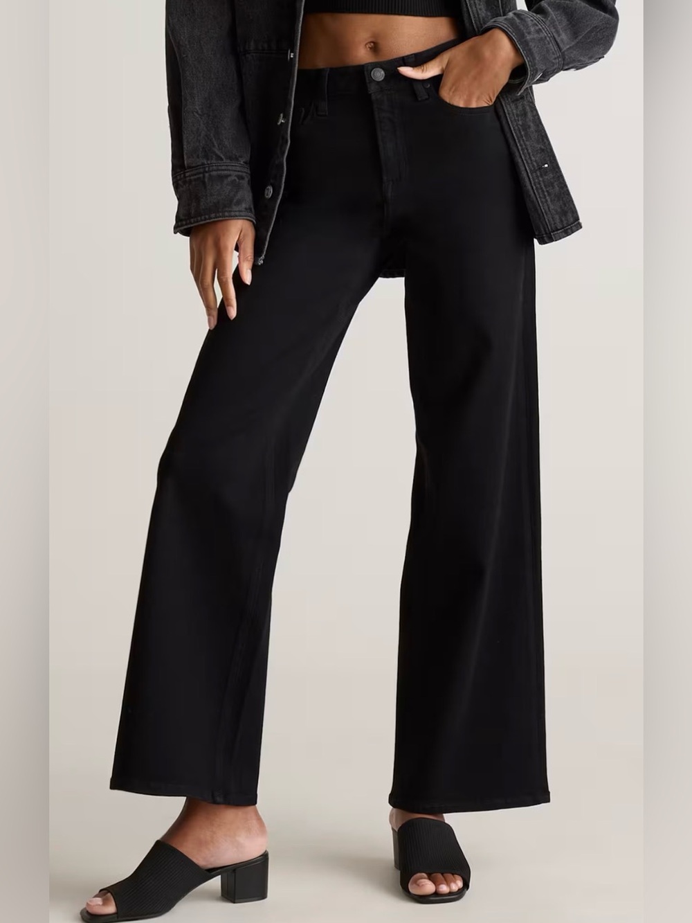 Quince Black Wide Leg Jeans
